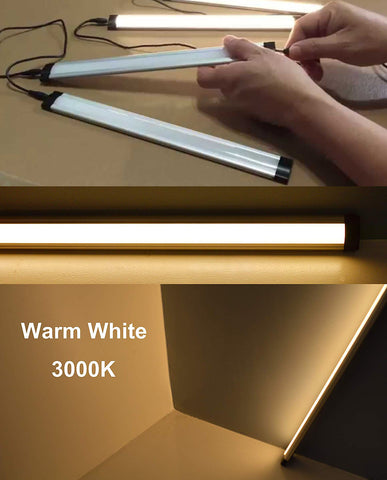 Image of LED Under Cabinet Lighting,Warm White 5 Panels Kit, 20W Total, 24VDC, 1600LM, Dimmable, Clear Cover,Ready to Use,12inches Under Counter Lighting,Closet Light
