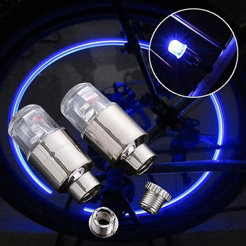 Image of Luminplace 4Pack Car Tire Valve Light, Bike LED Wheel Lights, Waterproof Led Valve Cap Lamp for Car/Bike/Motorcycle (Blue)