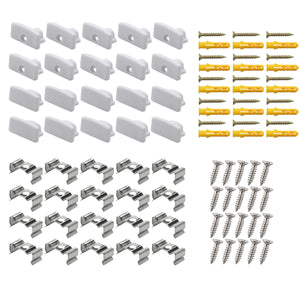 20PCS Metal Mounting Clips and End Caps with Screws for StarlandLed U Shape LED Aluminum Channel (for Asin B01LL2SLME , B07QK79J2P , B06XWVVKDK)