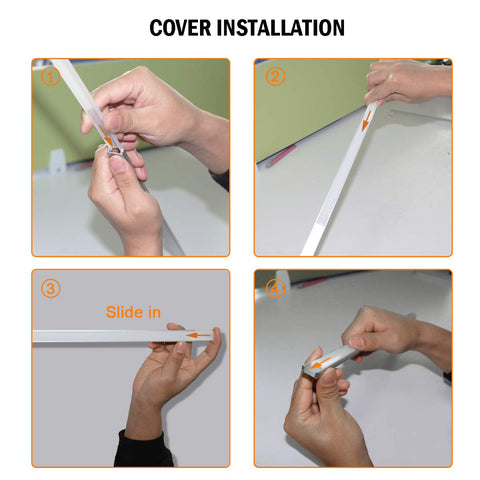Image of Starlandled 10-Pack Aluminum Channel for LED Strip Lights Installation,Easy to Cut,Professional Look,U-Shape LED Cover Diffuser Track with Complete Mounting Accessories for Easy Installation