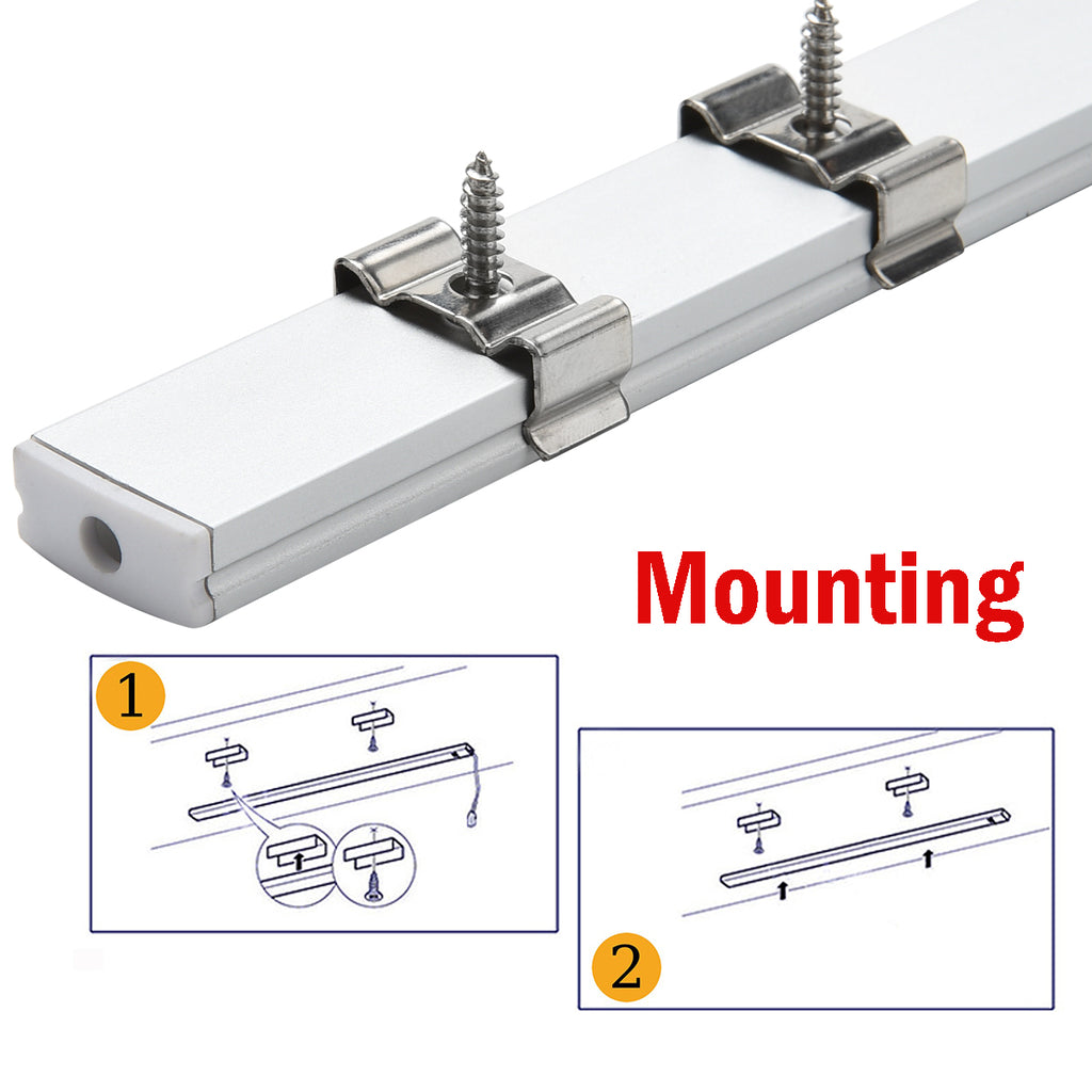 LED Aluminum Channel 40x3.3ft,LED Profile with Cover and Complete Mounting Accessories for Led Strip Light Installation